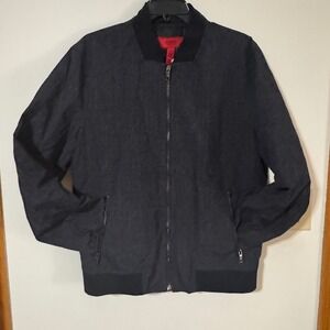 ALFANI Slim Fit Men's Black Textured Bomber Jacket Size‎ M